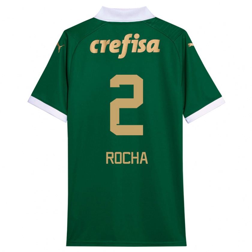 Kandiny Gyermek Marcos Rocha #2 Zöld Fehér Hazai Jersey 2024/25 Mez Póló Ing