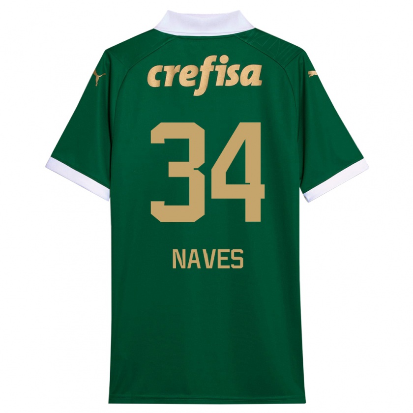 Kandiny Gyermek Naves #34 Zöld Fehér Hazai Jersey 2024/25 Mez Póló Ing