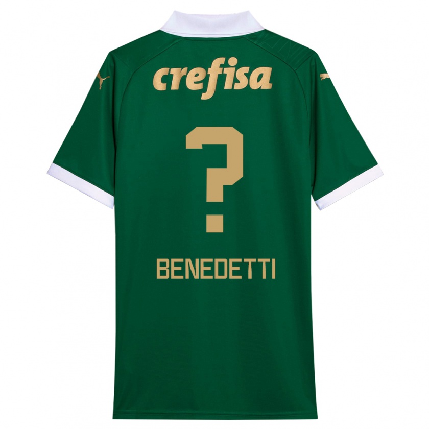 Kandiny Gyermek Luis Benedetti #0 Zöld Fehér Hazai Jersey 2024/25 Mez Póló Ing