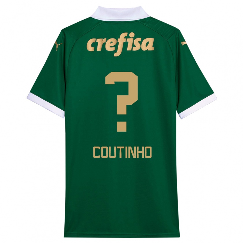 Kandiny Gyermek Rafael Coutinho #0 Zöld Fehér Hazai Jersey 2024/25 Mez Póló Ing