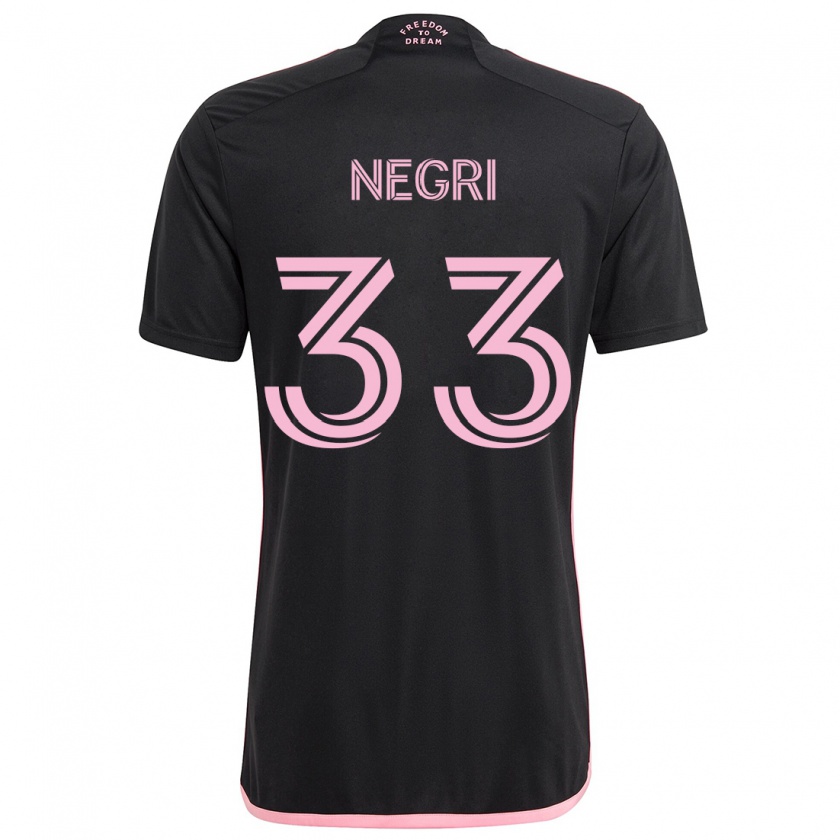 Kandiny Gyermek Franco Negri #33 Fekete Idegenbeli Jersey 2024/25 Mez Póló Ing