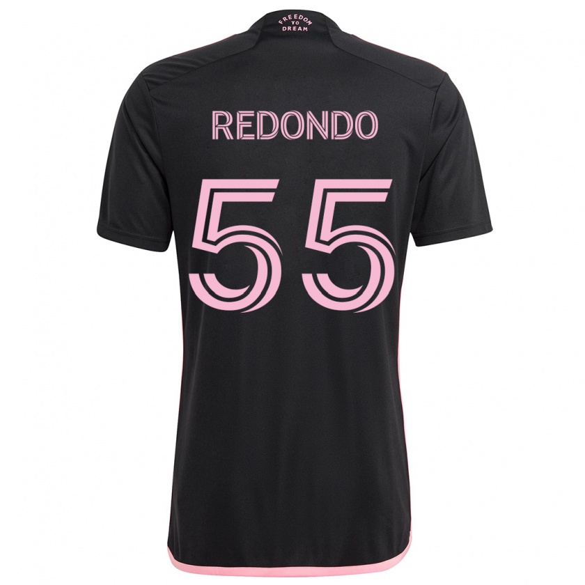 Kandiny Gyermek Federico Redondo #55 Fekete Idegenbeli Jersey 2024/25 Mez Póló Ing