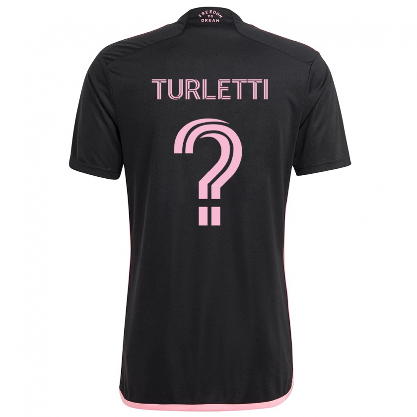 Kandiny Gyermek Mateo Turletti #0 Fekete Idegenbeli Jersey 2024/25 Mez Póló Ing