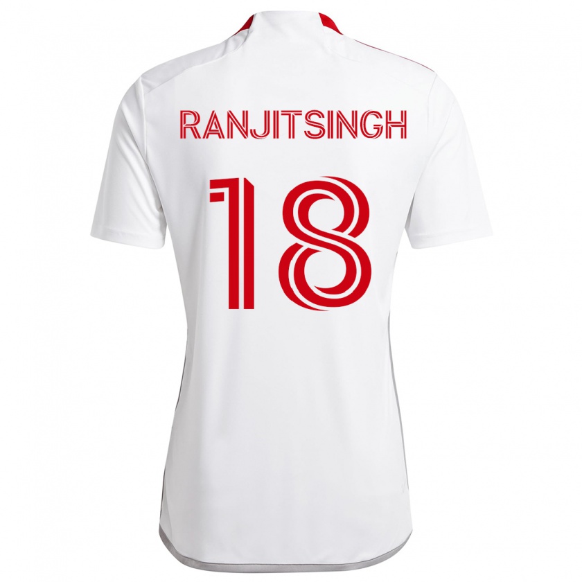 Kandiny Gyermek Greg Ranjitsingh #18 Fehér Piros Idegenbeli Jersey 2024/25 Mez Póló Ing