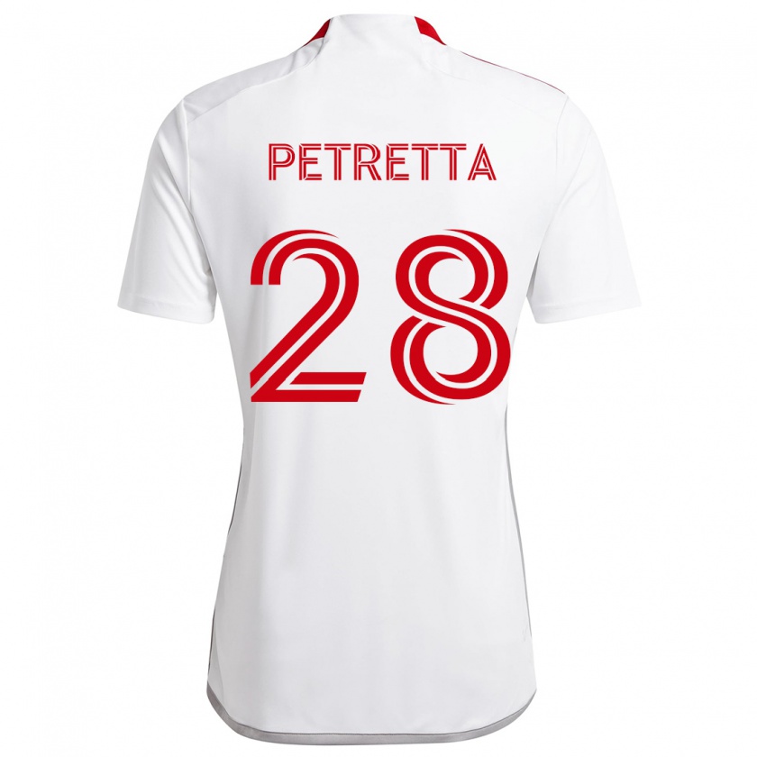 Kandiny Gyermek Raoul Petretta #28 Fehér Piros Idegenbeli Jersey 2024/25 Mez Póló Ing