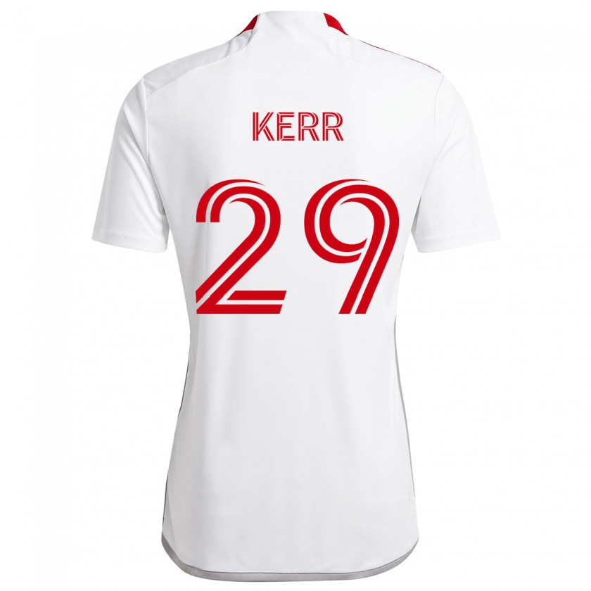 Kandiny Gyermek Deandre Kerr #29 Fehér Piros Idegenbeli Jersey 2024/25 Mez Póló Ing