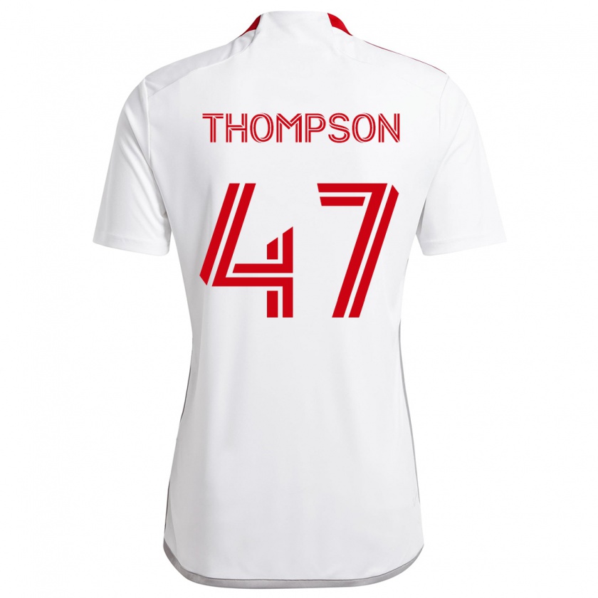 Kandiny Gyermek Kosi Thompson #47 Fehér Piros Idegenbeli Jersey 2024/25 Mez Póló Ing