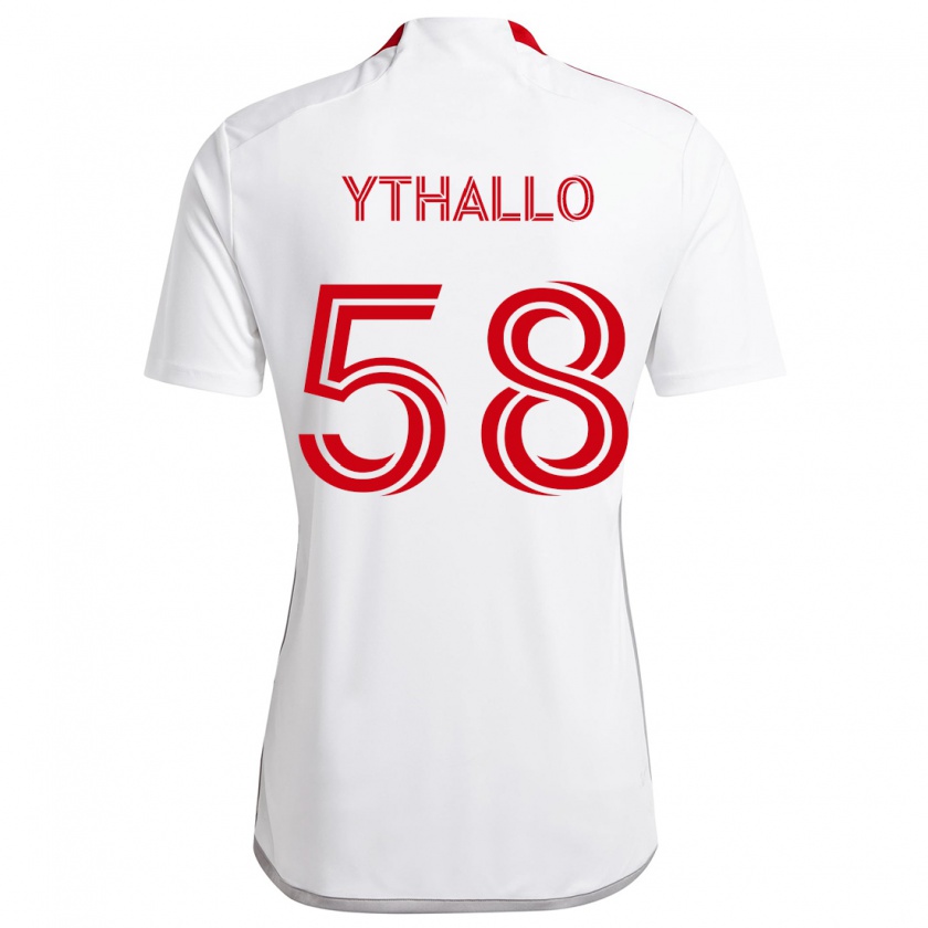 Kandiny Gyermek Ythallo #58 Fehér Piros Idegenbeli Jersey 2024/25 Mez Póló Ing