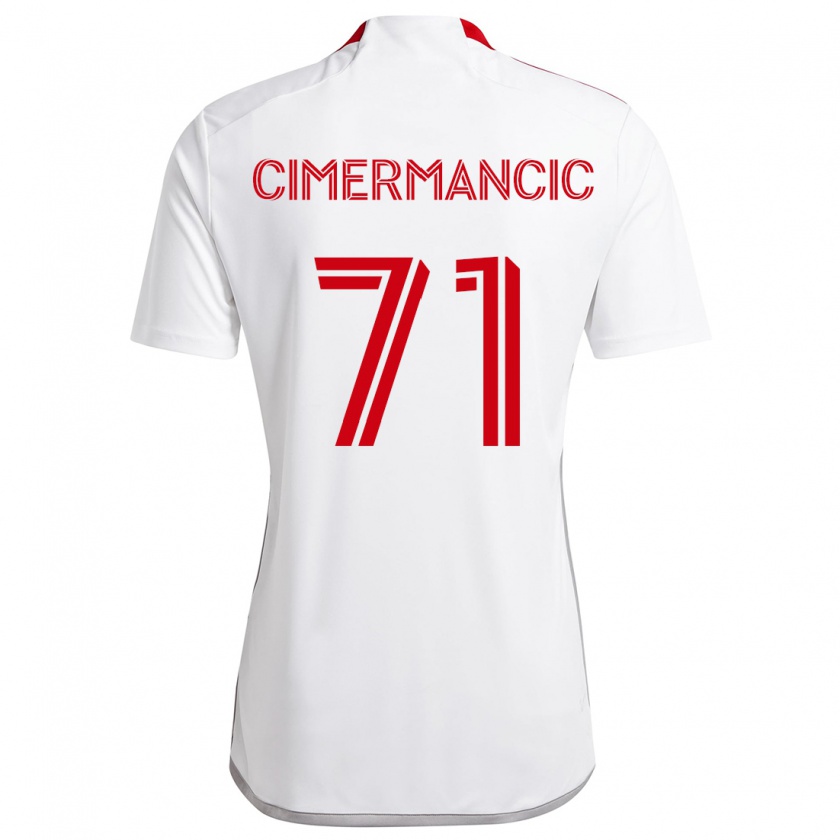 Kandiny Gyermek Markus Cimermancic #71 Fehér Piros Idegenbeli Jersey 2024/25 Mez Póló Ing