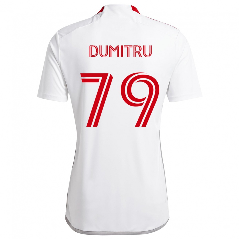 Kandiny Gyermek Andrei Dumitru #79 Fehér Piros Idegenbeli Jersey 2024/25 Mez Póló Ing