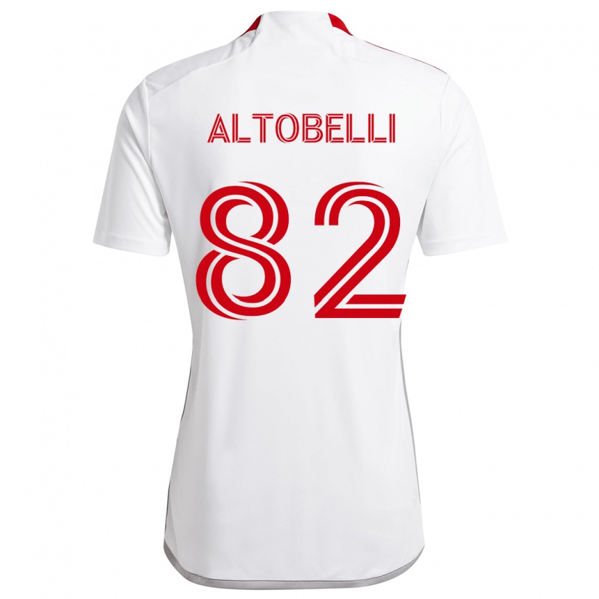 Kandiny Gyermek Julian Altobelli #82 Fehér Piros Idegenbeli Jersey 2024/25 Mez Póló Ing