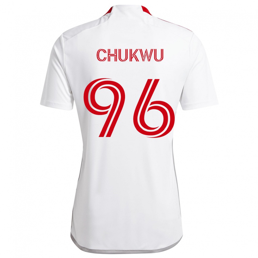 Kandiny Gyermek Richard Chukwu #96 Fehér Piros Idegenbeli Jersey 2024/25 Mez Póló Ing