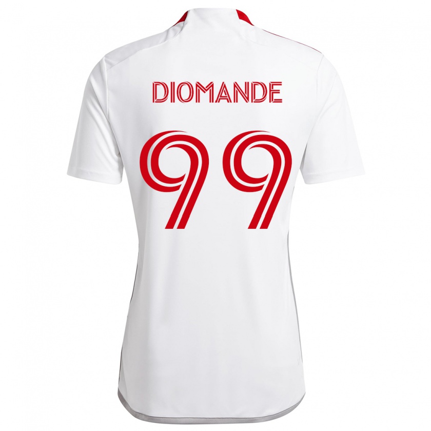 Kandiny Gyermek Adama Diomande #99 Fehér Piros Idegenbeli Jersey 2024/25 Mez Póló Ing