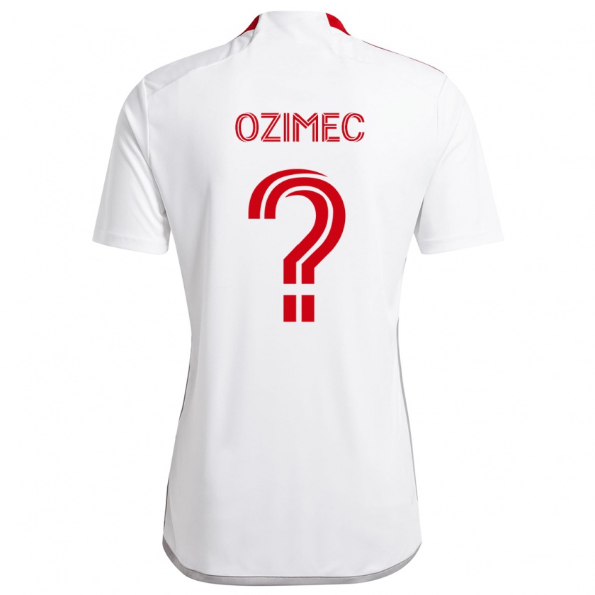 Kandiny Gyermek Lucas Ozimec #0 Fehér Piros Idegenbeli Jersey 2024/25 Mez Póló Ing