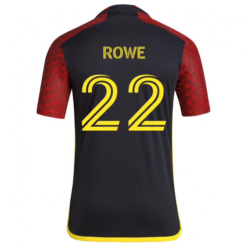 Kandiny Gyermek Kelyn Rowe #22 Piros Fekete Idegenbeli Jersey 2024/25 Mez Póló Ing