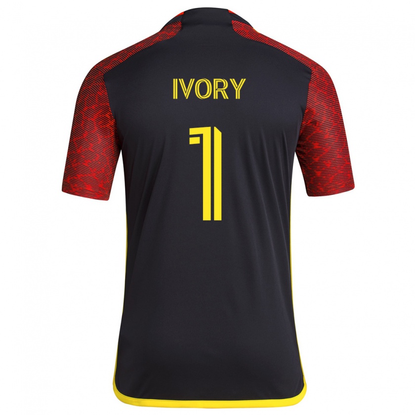 Kandiny Gyermek Laurel Ivory #1 Piros Fekete Idegenbeli Jersey 2024/25 Mez Póló Ing