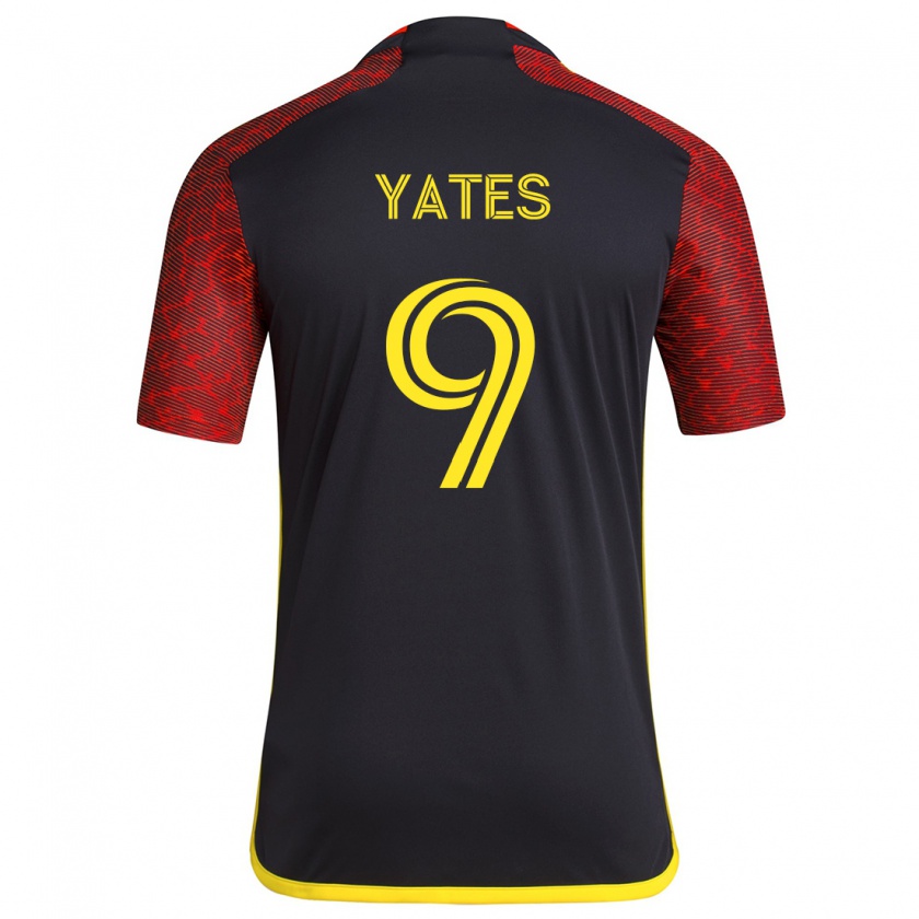 Kandiny Gyermek Summer Yates #9 Piros Fekete Idegenbeli Jersey 2024/25 Mez Póló Ing