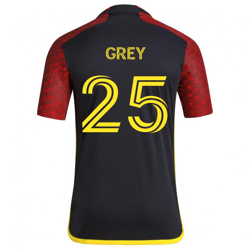 Kandiny Gyermek Mireya Grey #25 Piros Fekete Idegenbeli Jersey 2024/25 Mez Póló Ing