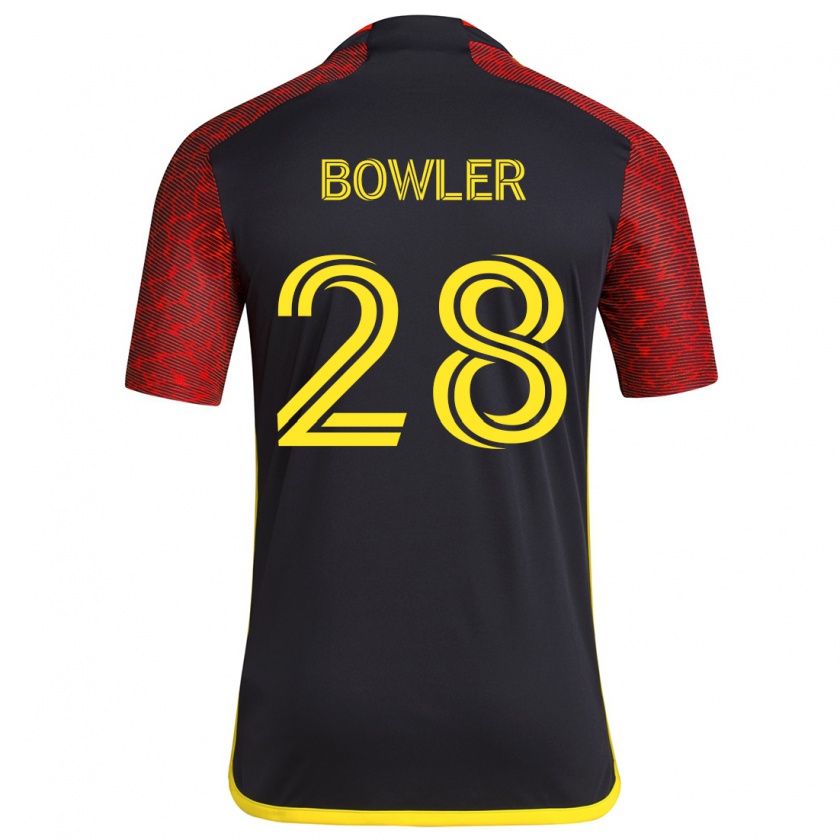 Kandiny Gyermek Rachel Bowler #28 Piros Fekete Idegenbeli Jersey 2024/25 Mez Póló Ing