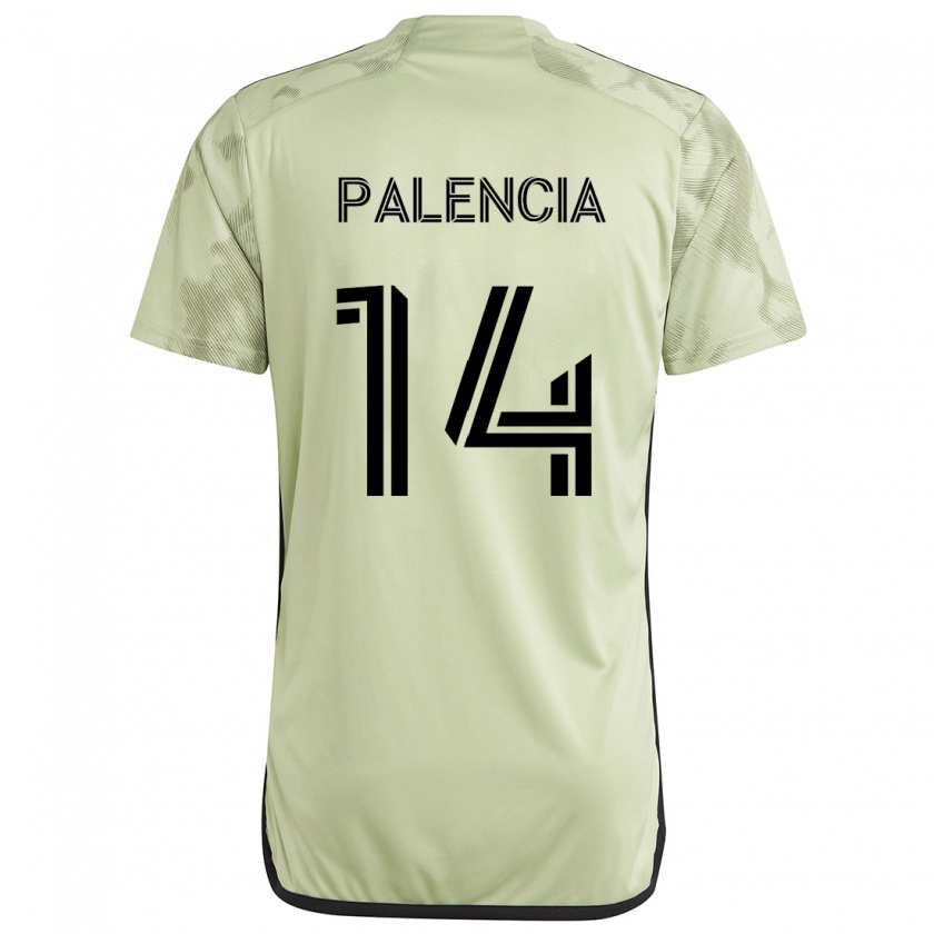 Kandiny Gyermek Sergi Palencia #14 Világos Zöld Idegenbeli Jersey 2024/25 Mez Póló Ing