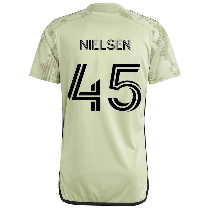 Kandiny Gyermek Kenny Nielsen #45 Világos Zöld Idegenbeli Jersey 2024/25 Mez Póló Ing