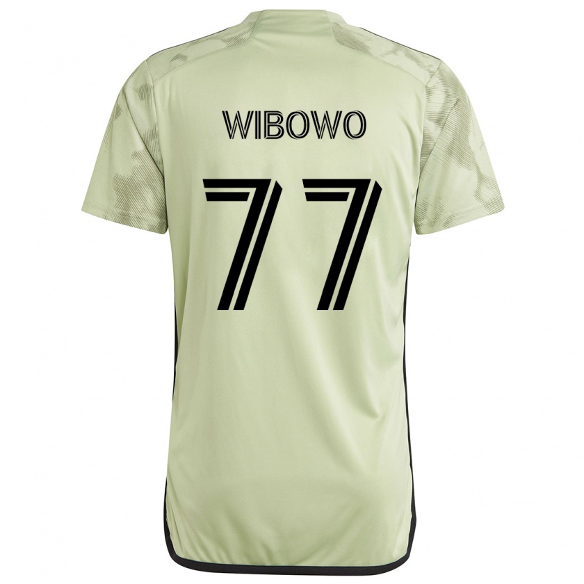 Kandiny Gyermek Adrian Wibowo #77 Világos Zöld Idegenbeli Jersey 2024/25 Mez Póló Ing