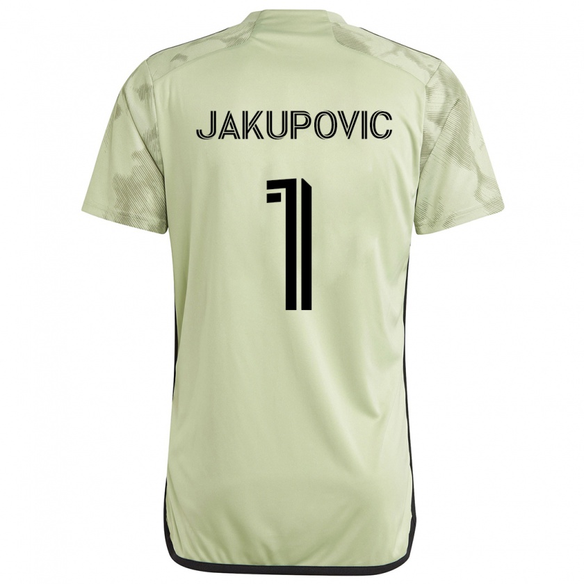 Kandiny Gyermek Eldin Jakupović #1 Világos Zöld Idegenbeli Jersey 2024/25 Mez Póló Ing