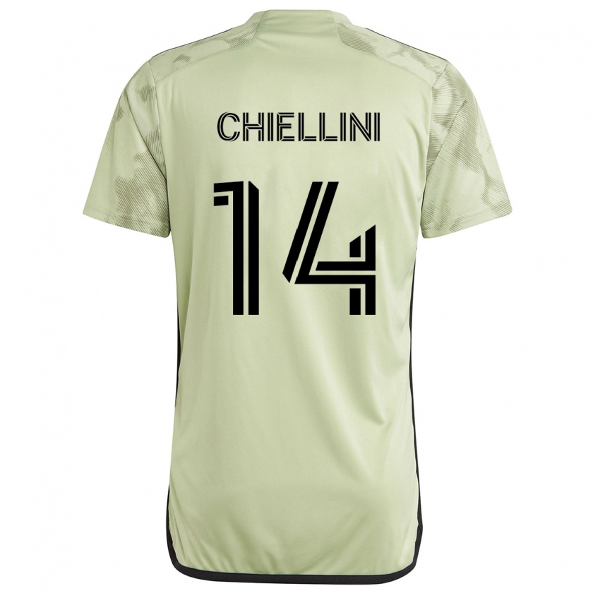 Kandiny Gyermek Giorgio Chiellini #14 Világos Zöld Idegenbeli Jersey 2024/25 Mez Póló Ing