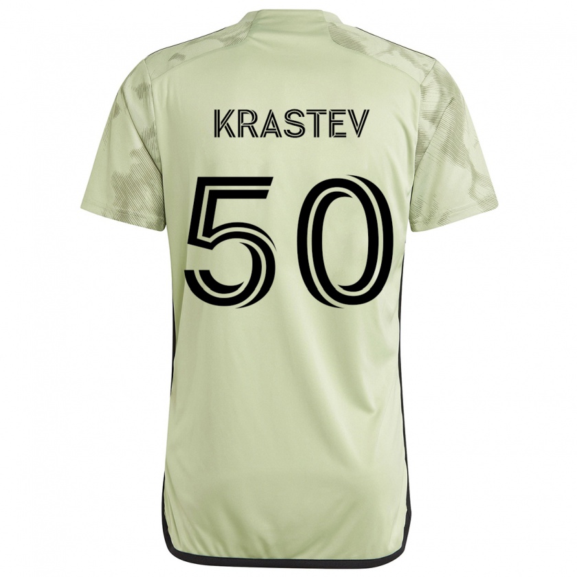 Kandiny Gyermek Filip Krastev #50 Világos Zöld Idegenbeli Jersey 2024/25 Mez Póló Ing