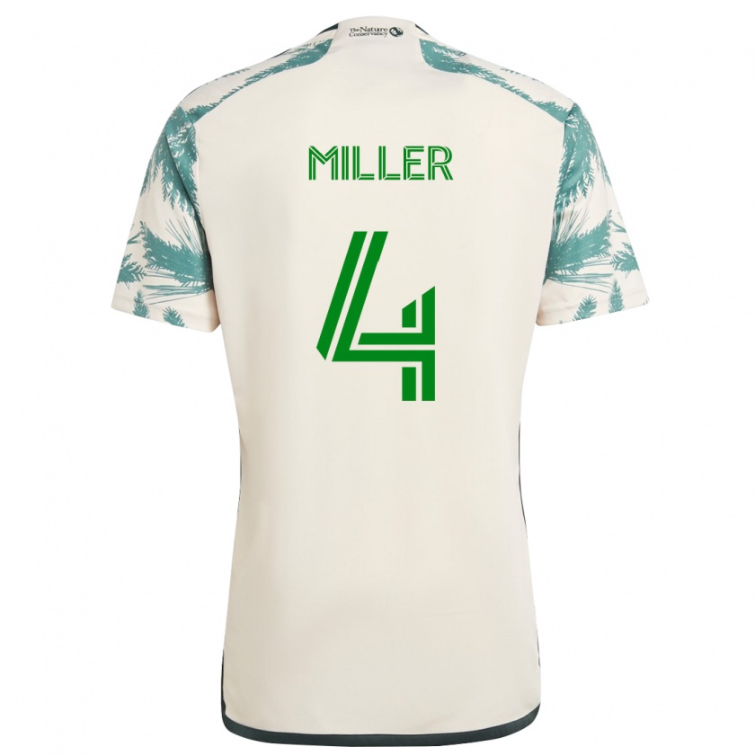 Kandiny Gyermek Kamal Miller #4 Bézs Barna Idegenbeli Jersey 2024/25 Mez Póló Ing