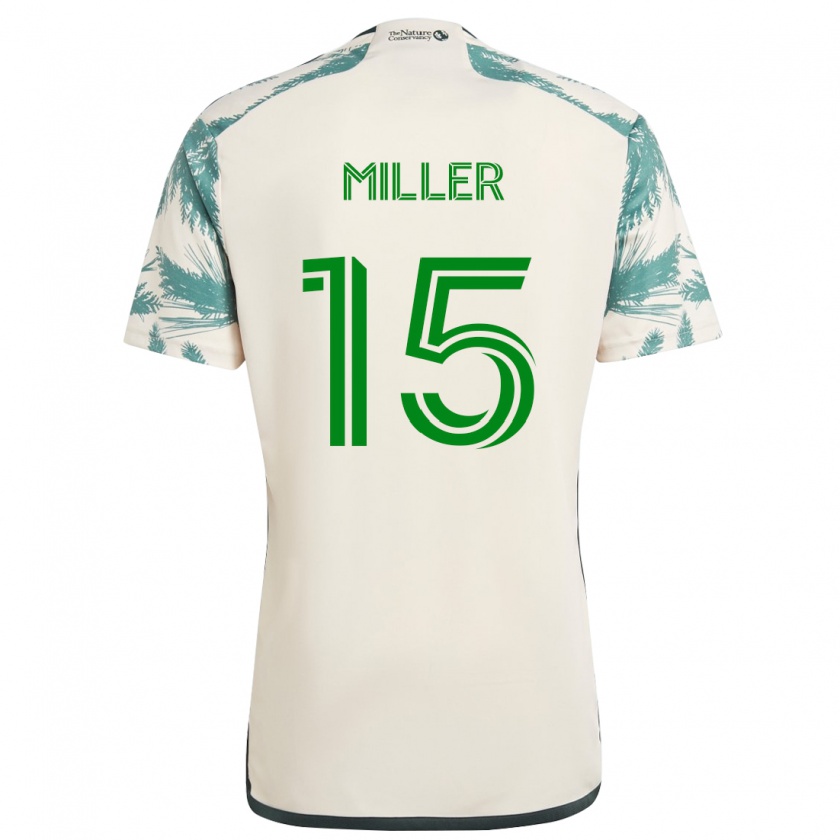 Kandiny Gyermek Eric Miller #15 Bézs Barna Idegenbeli Jersey 2024/25 Mez Póló Ing