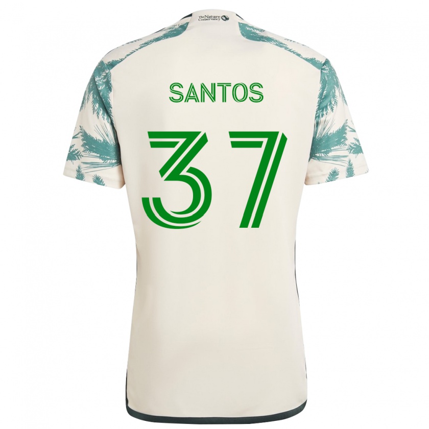 Kandiny Gyermek Noah Santos #37 Bézs Barna Idegenbeli Jersey 2024/25 Mez Póló Ing