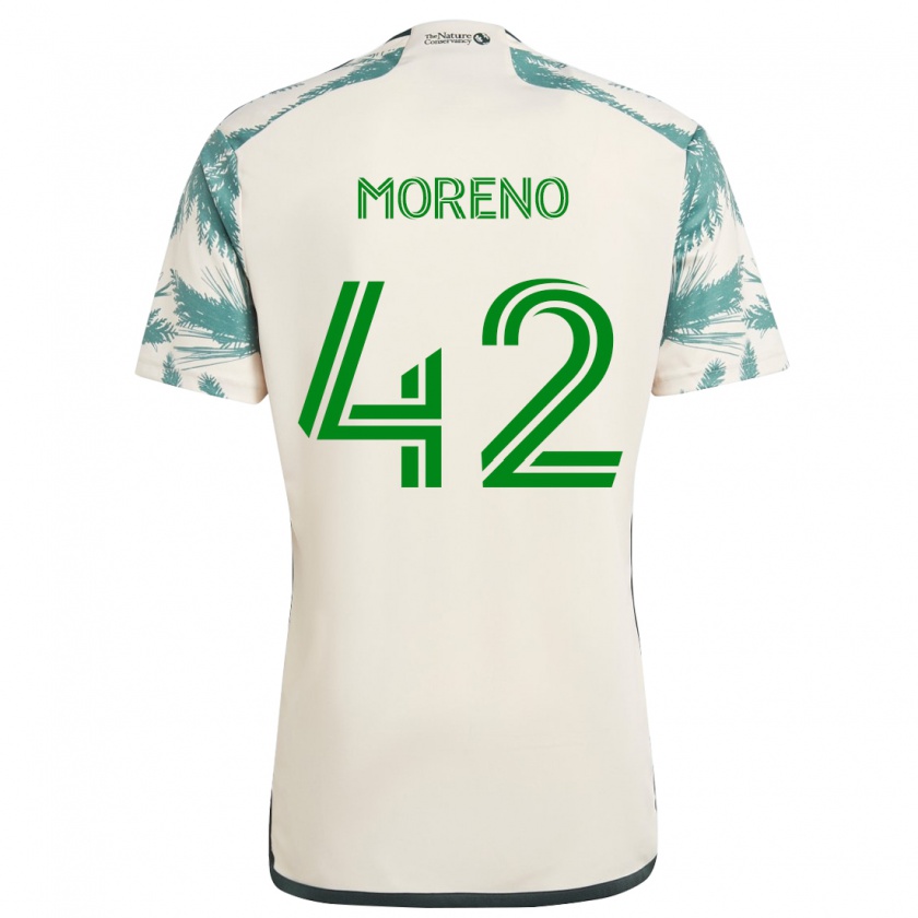 Kandiny Gyermek Alexis Moreno #42 Bézs Barna Idegenbeli Jersey 2024/25 Mez Póló Ing