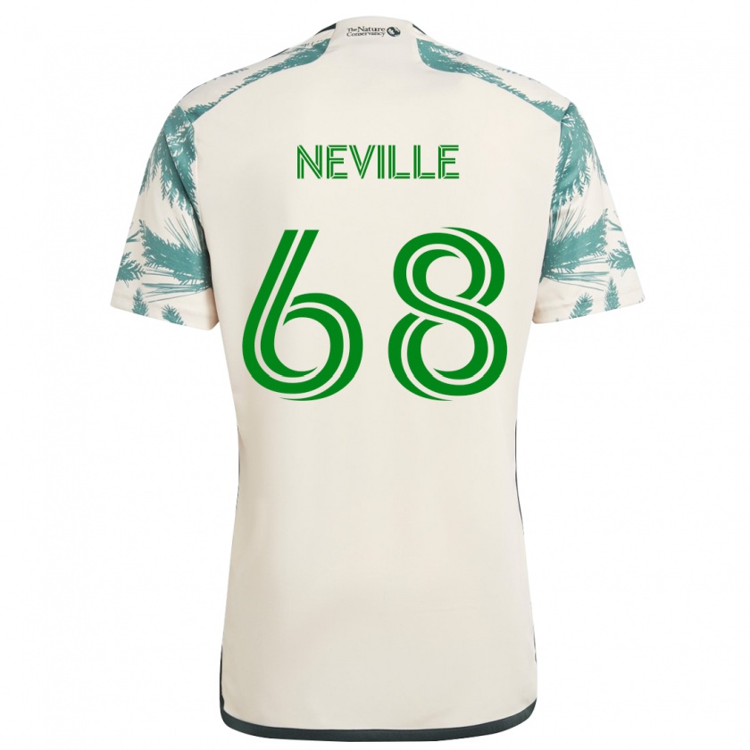 Kandiny Gyermek Harvey Neville #68 Bézs Barna Idegenbeli Jersey 2024/25 Mez Póló Ing