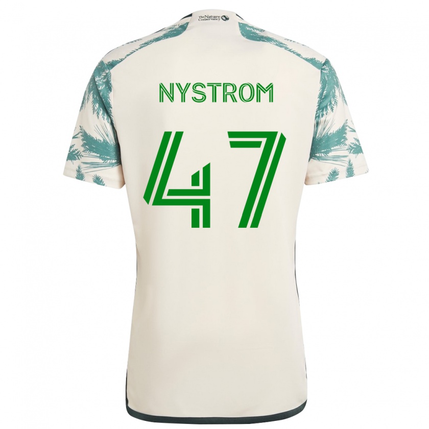 Kandiny Gyermek Maximo Nystrom #47 Bézs Barna Idegenbeli Jersey 2024/25 Mez Póló Ing