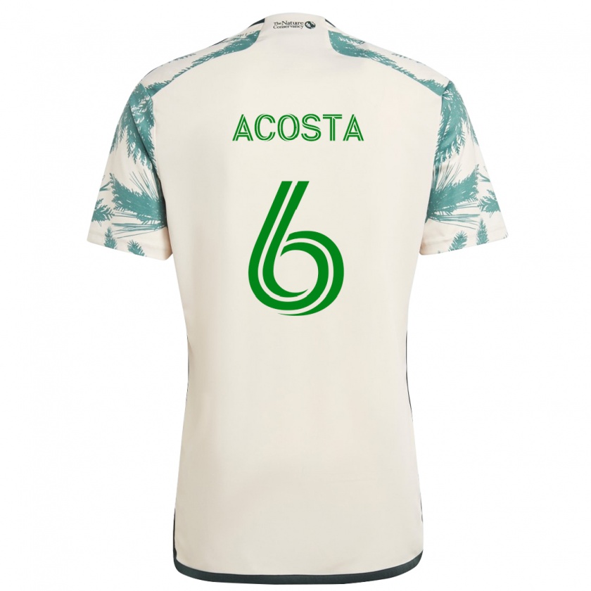 Kandiny Gyermek Bryan Acosta #6 Bézs Barna Idegenbeli Jersey 2024/25 Mez Póló Ing