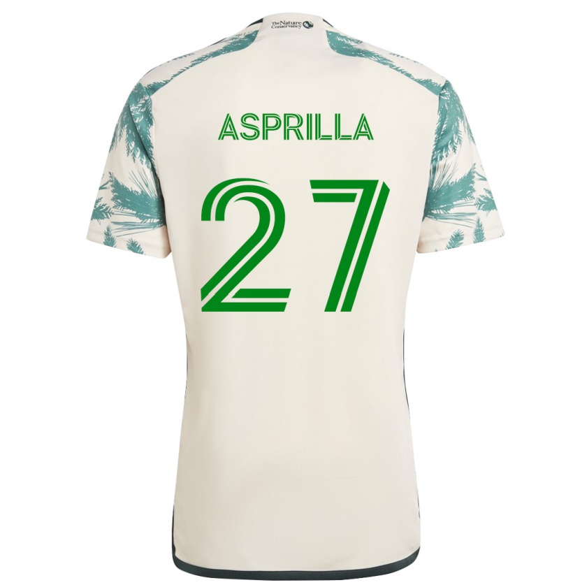 Kandiny Gyermek Dairon Asprilla #27 Bézs Barna Idegenbeli Jersey 2024/25 Mez Póló Ing