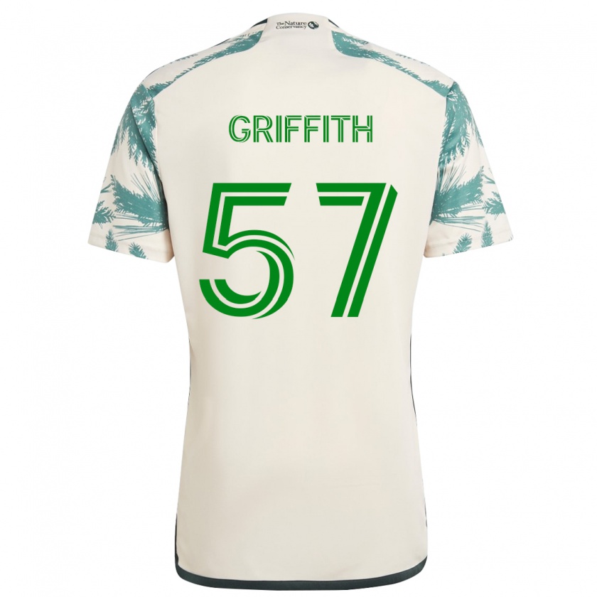 Kandiny Gyermek Víctor Griffith #57 Bézs Barna Idegenbeli Jersey 2024/25 Mez Póló Ing