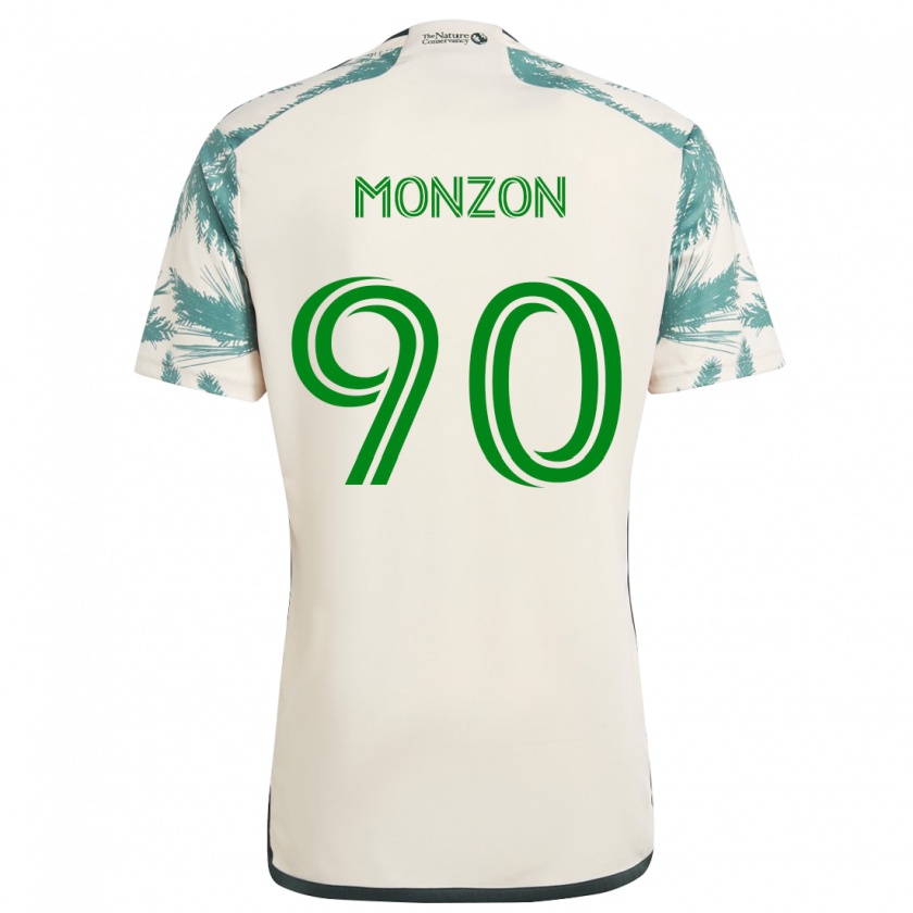 Kandiny Gyermek Florián Monzón #90 Bézs Barna Idegenbeli Jersey 2024/25 Mez Póló Ing