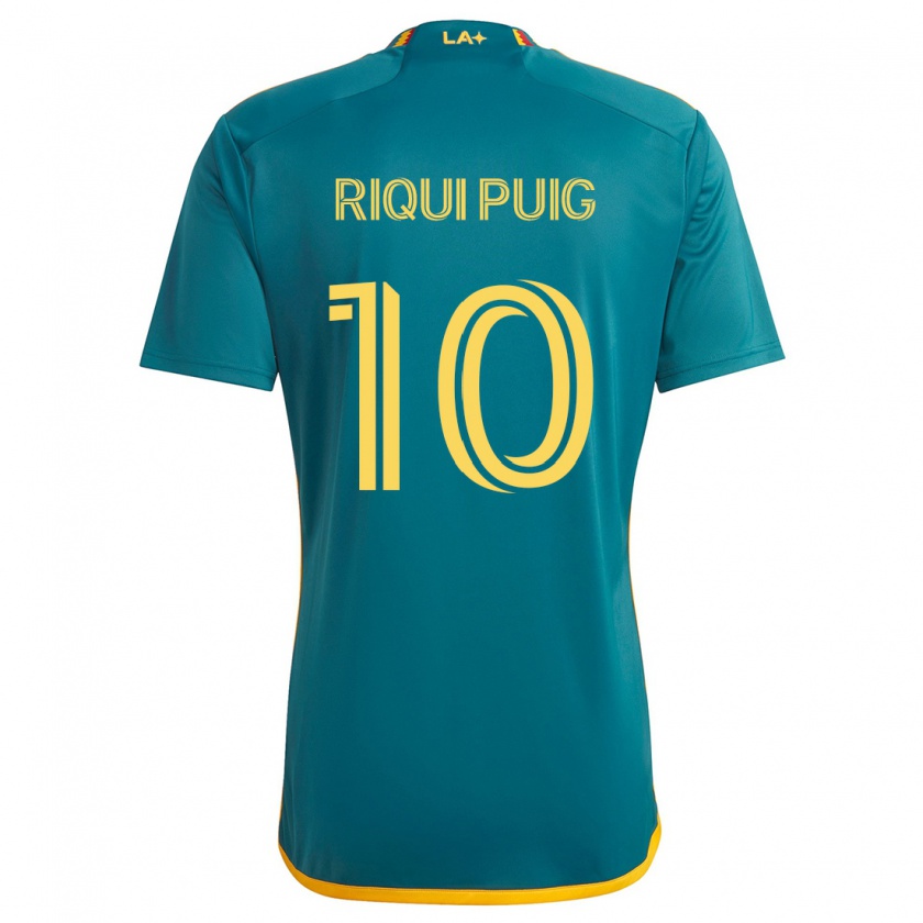 Kandiny Gyermek Riqui Puig #10 Green Yellow Idegenbeli Jersey 2024/25 Mez Póló Ing