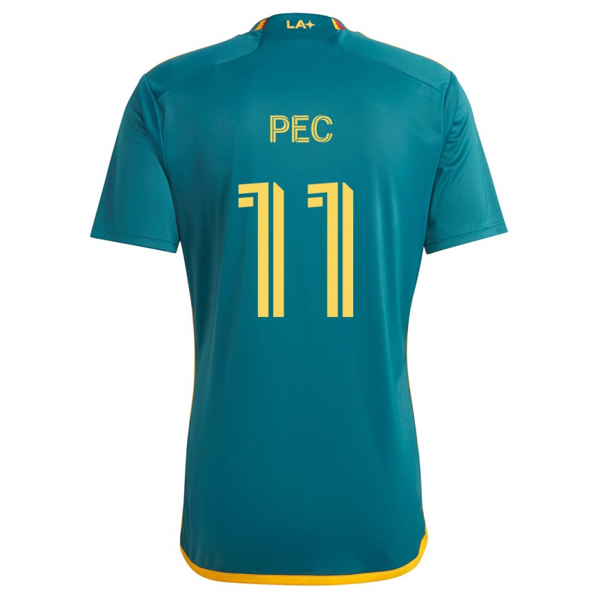 Kandiny Gyermek Gabriel Pec #11 Green Yellow Idegenbeli Jersey 2024/25 Mez Póló Ing