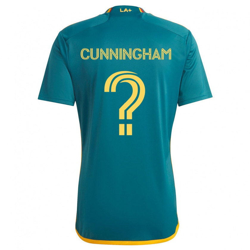 Kandiny Gyermek Joaquin Cunningham #0 Green Yellow Idegenbeli Jersey 2024/25 Mez Póló Ing