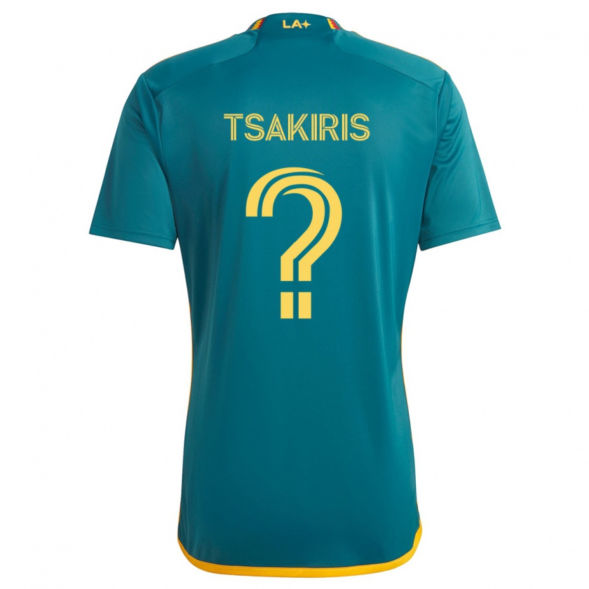 Kandiny Gyermek Mateo Tsakiris #0 Green Yellow Idegenbeli Jersey 2024/25 Mez Póló Ing