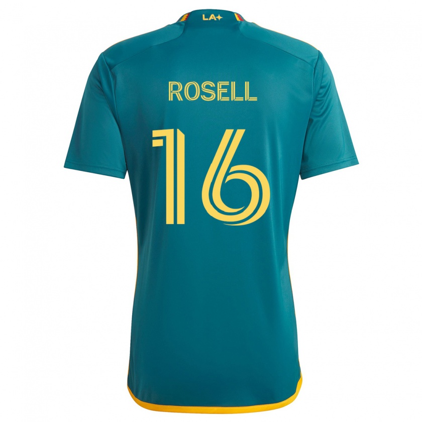 Kandiny Gyermek Uri Rosell #16 Green Yellow Idegenbeli Jersey 2024/25 Mez Póló Ing