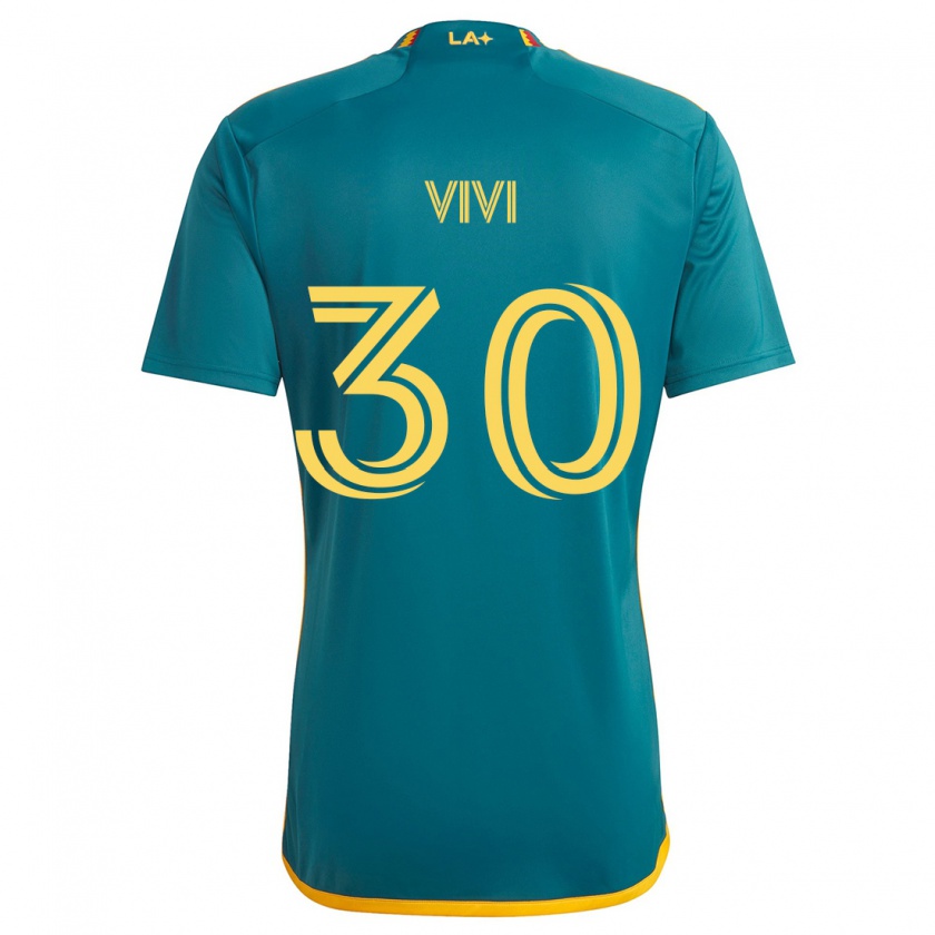 Kandiny Gyermek Gino Vivi #30 Green Yellow Idegenbeli Jersey 2024/25 Mez Póló Ing