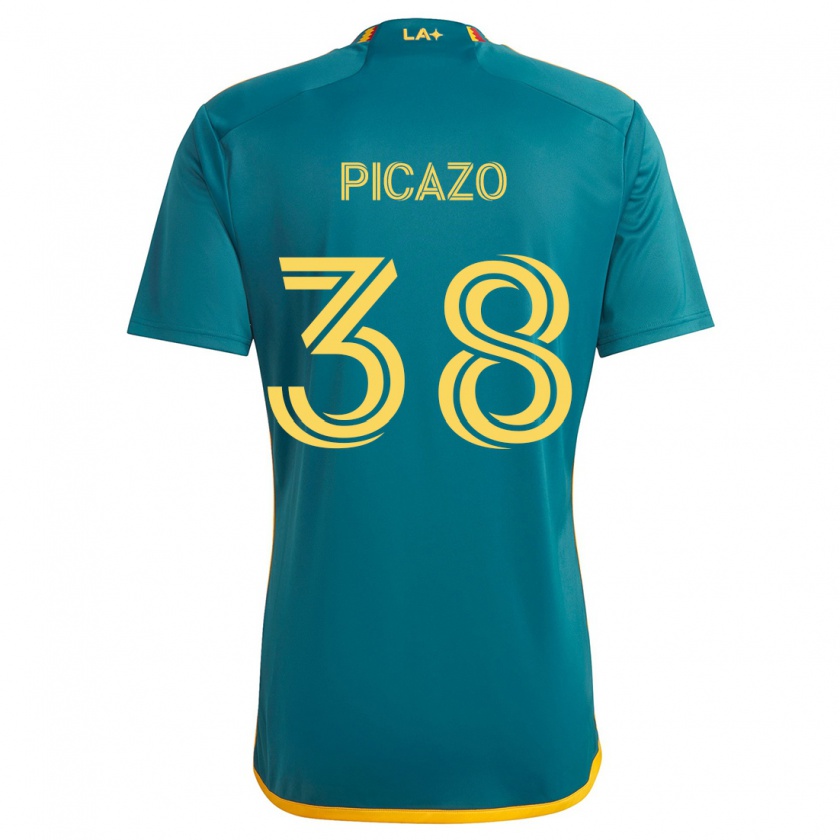 Kandiny Gyermek Axel Picazo #38 Green Yellow Idegenbeli Jersey 2024/25 Mez Póló Ing