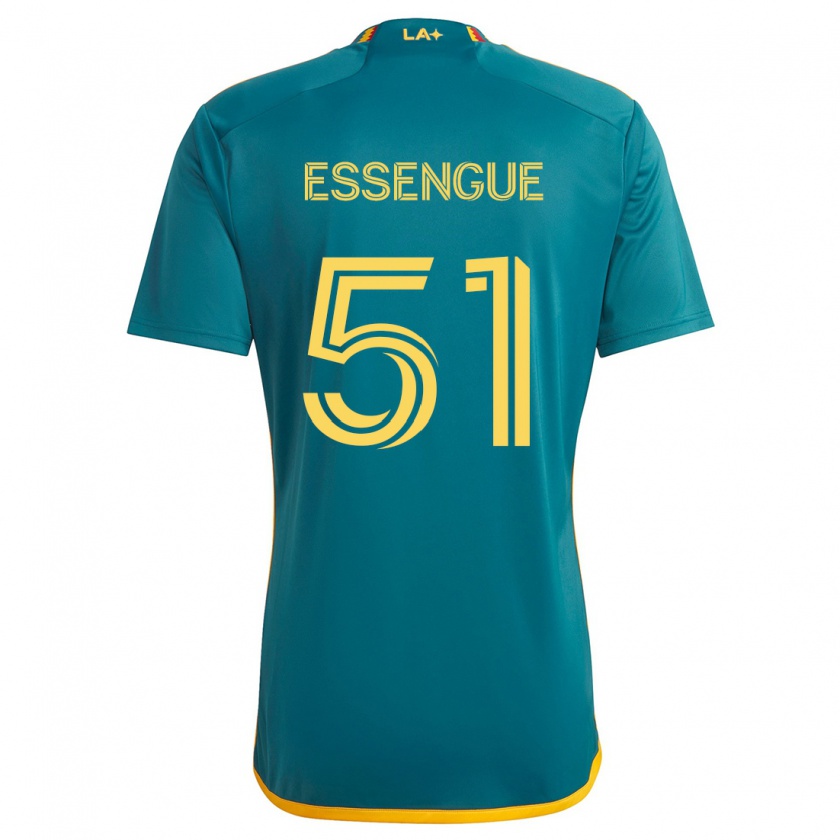 Kandiny Gyermek Ascel Essengue #51 Green Yellow Idegenbeli Jersey 2024/25 Mez Póló Ing