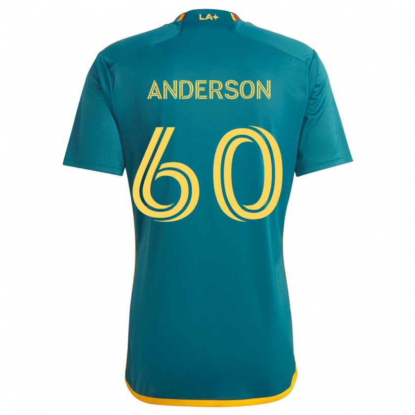 Kandiny Gyermek Nolan Anderson #60 Green Yellow Idegenbeli Jersey 2024/25 Mez Póló Ing