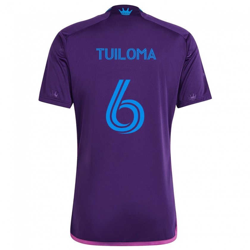 Kandiny Gyermek Bill Tuiloma #6 Lila Kék Idegenbeli Jersey 2024/25 Mez Póló Ing