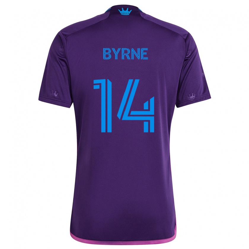 Kandiny Gyermek Nathan Byrne #14 Lila Kék Idegenbeli Jersey 2024/25 Mez Póló Ing